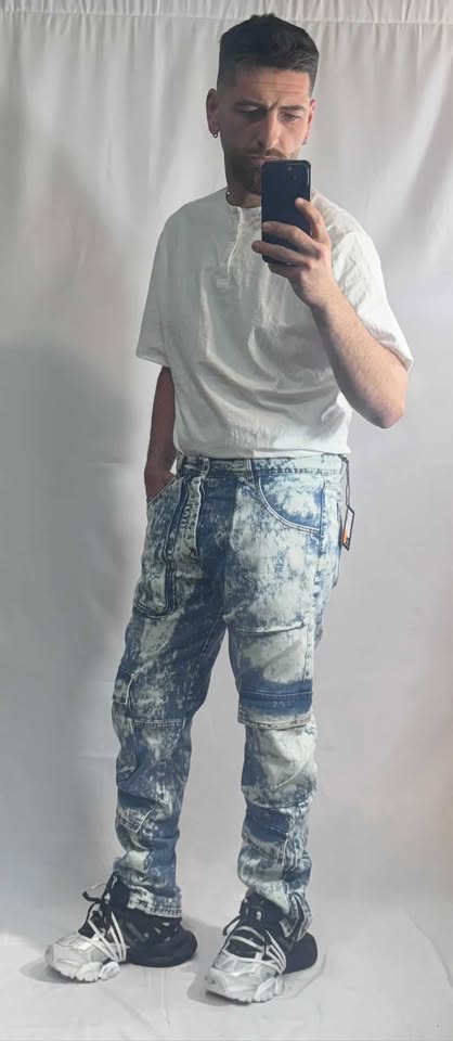JEANS CARGO CON ZIP ALLA CAVIGLIA