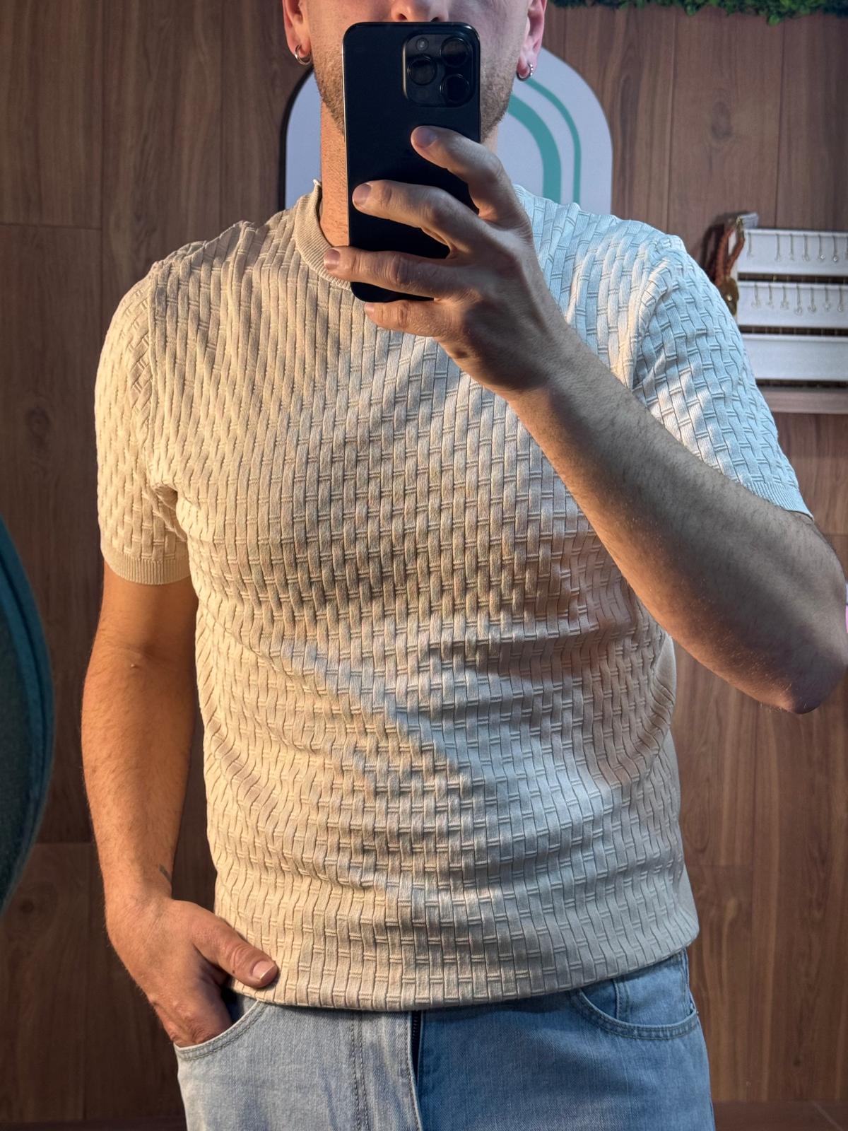 T SHIRT IN FILO RICAMO INTRECCIO